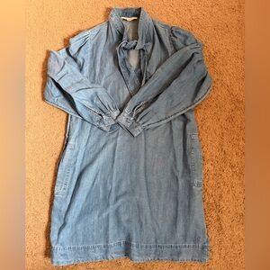 LOFT Blue Denim Shirt Dress